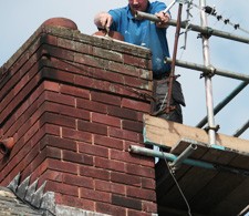 Repairing chimney mortar